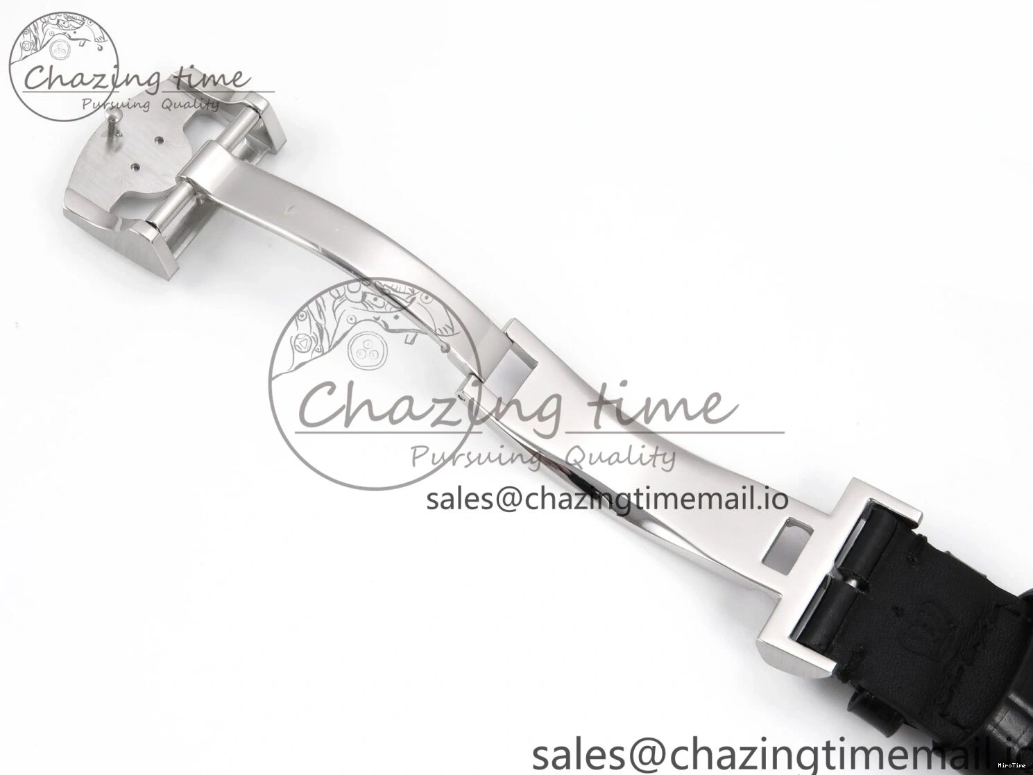 MIROTIME 0214 OnTrend Portugieser Automatic 42mm SS APSF 1:1 Best Edition White RG Dial on Black Leather Strap A 7010